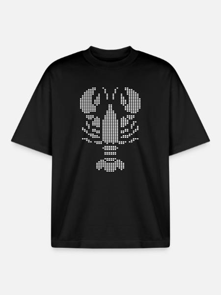 Pixel Lobster Emblem Mosaic - Boxy Heavyweight Unisex Organic T-Shirt by Stanley/Stella - black