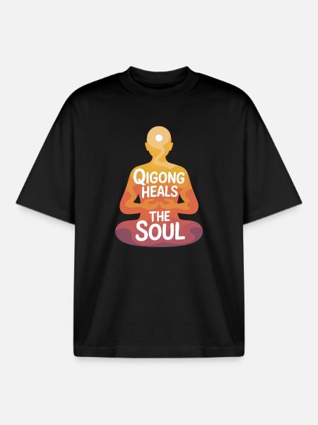 Qigong Tai Chi - Boxy Heavyweight Unisex Organic T-Shirt von Stanley/Stella - Schwarz
