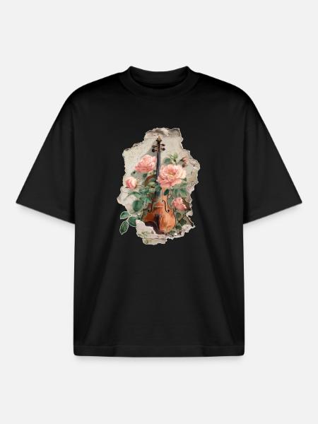 Violon Violon - T-shirt unisexe boxy épais biologique Stanley/Stella - noir