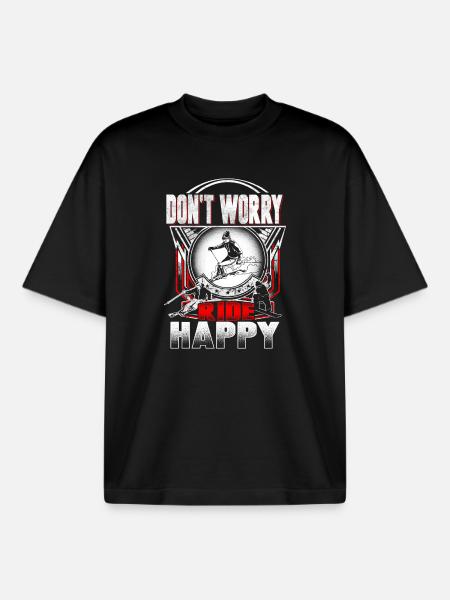 Ski happy - Boxy Heavyweight Unisex Organic T-Shirt by Stanley/Stella - black