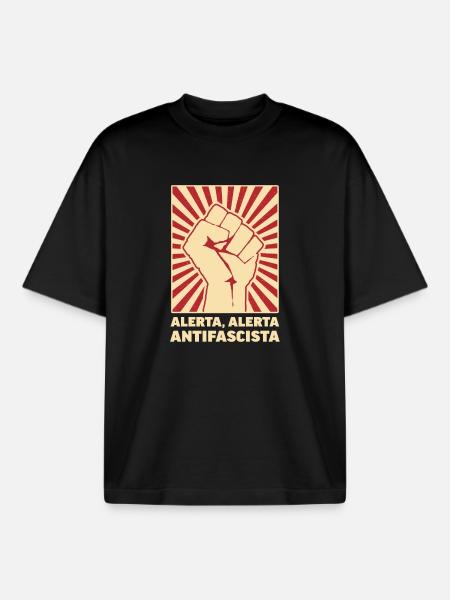 Alerta Alerta Antifascista AFA Antifa 161 - Boxy Heavyweight Unisex Organic T-Shirt by Stanley/Stella - black
