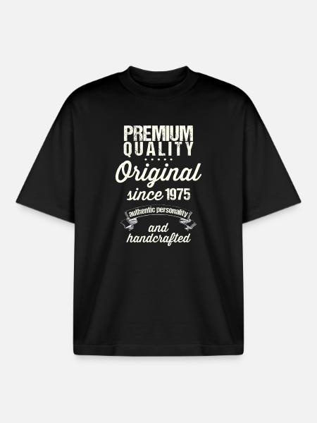 Born in 1975 - Boxy Heavyweight Unisex Organic T-Shirt by Stanley/Stella - black