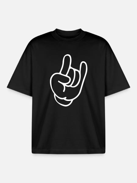 Rockhand Silhouette Motiv - Boxy Heavyweight Unisex Organic T-Shirt von Stanley/Stella - Schwarz