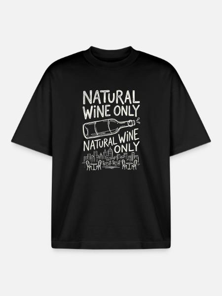 Natural Wine Gourmet - Boxy Heavyweight Unisex Organic T-Shirt by Stanley/Stella - black