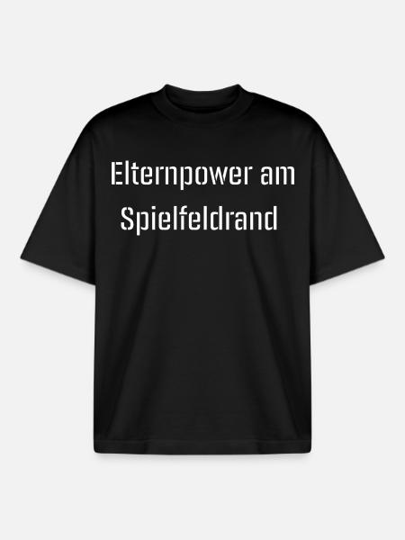 Parent power on the sidelines - Boxy Heavyweight Unisex Organic T-Shirt by Stanley/Stella - black