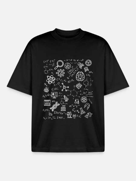 Science Chemistry Physics Biology Nerd - Boxy Heavyweight Unisex Organic T-Shirt by Stanley/Stella - black