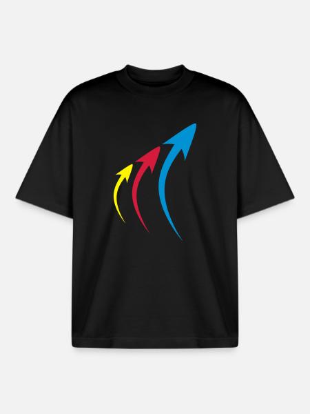 pfeile formen symbole - Boxy Heavyweight Unisex Organic T-Shirt von Stanley/Stella - Schwarz
