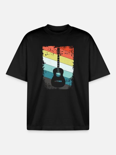 guitar - Boxy Heavyweight Unisex Organic T-Shirt by Stanley/Stella - black