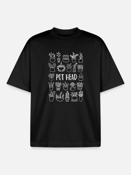 Plant Plants - Boxy Heavyweight Unisex Organic T-Shirt by Stanley/Stella - black