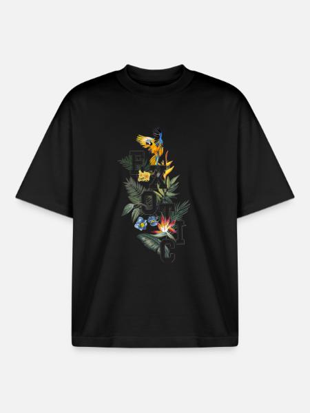 Exotic Nature - T-shirt unisexe boxy épais biologique Stanley/Stella - noir