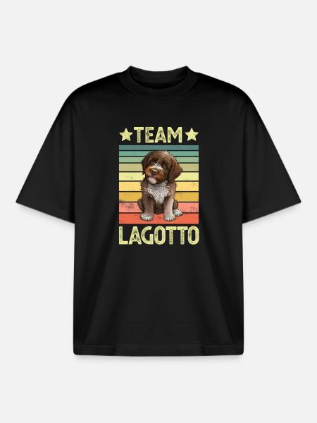 Dog Lagotto Romagnolo - Boxy Heavyweight Unisex Organic T-Shirt by Stanley/Stella - black
