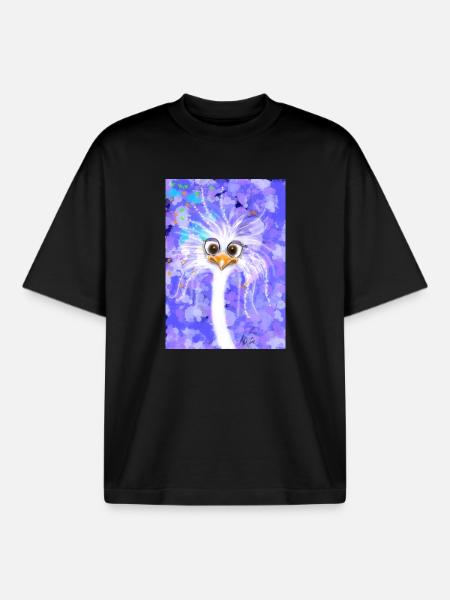 Fabelhafter flauschiger Strauß - Boxy Heavyweight Unisex Organic T-Shirt von Stanley/Stella - Schwarz