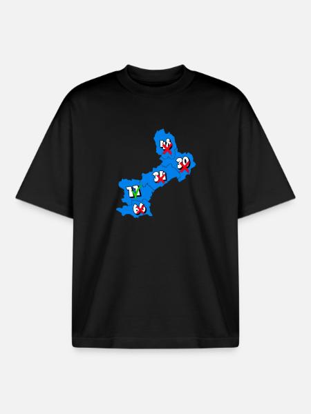 Languedoc Roussillon Region - Boxy Heavyweight Unisex Organic T-Shirt by Stanley/Stella - black