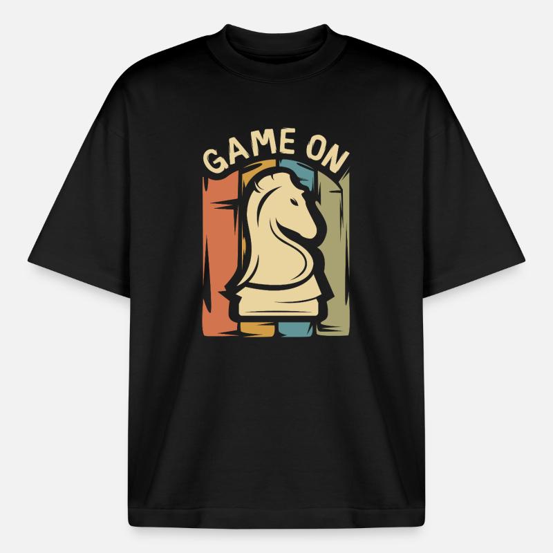 Game On Schach Design – Retro Springer - Boxy Heavyweight Unisex Organic T-Shirt von Stanley/Stella - Schwarz