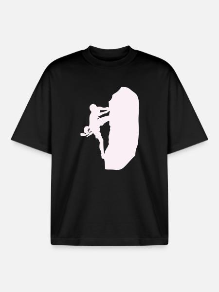 klettern_bergsteigen_silhouette- - Boxy Heavyweight Unisex Organic T-Shirt by Stanley/Stella - black