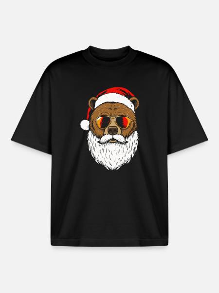 Julemanden, glædelig jul, julesjov - Stanley/Stella unisex boxy heavyweight T-shirt økologisk - sort