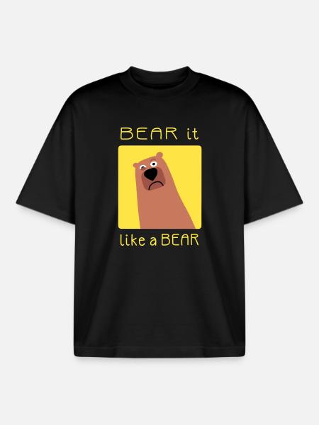BEAR it like a BEAR - Boxy Heavyweight Unisex Organic T-Shirt von Stanley/Stella - Schwarz