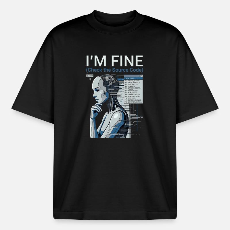 Consultez le code source - T-shirt unisexe boxy épais biologique Stanley/Stella - noir