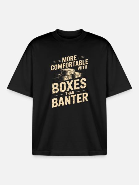 Boxes Over Banter - Boxy Heavyweight Unisex Organic T-Shirt by Stanley/Stella - black