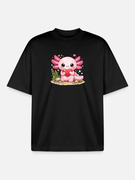 Axolotl - Boxy Heavyweight Unisex Organic T-Shirt von Stanley/Stella - Schwarz