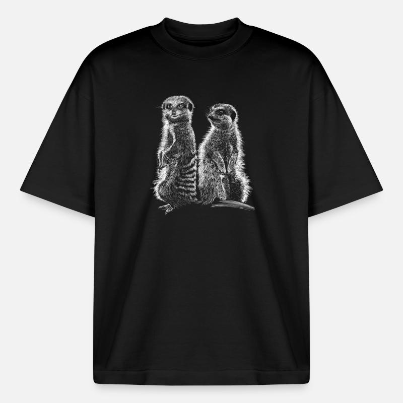 Erdmännchen - Boxy Heavyweight Unisex Organic T-Shirt von Stanley/Stella - Schwarz