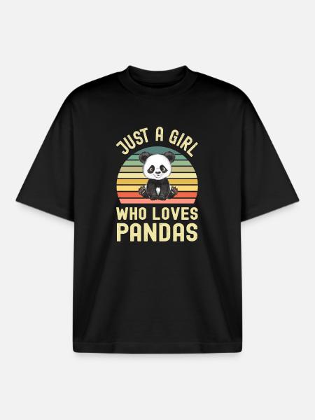 Panda Panda Ours - T-shirt unisexe boxy épais biologique Stanley/Stella - noir