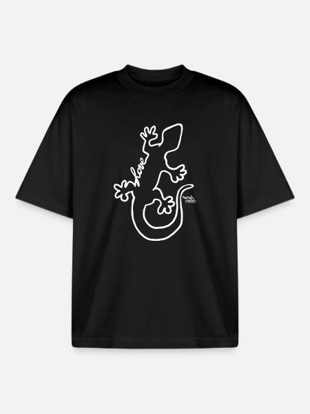 Salamander - Love Animals - Boxy Heavyweight Unisex Organic T-Shirt by Stanley/Stella - black