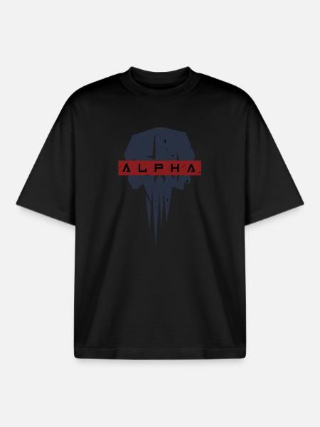 Alpha Skull - Boxy Heavyweight Unisex Organic T-Shirt von Stanley/Stella - Schwarz