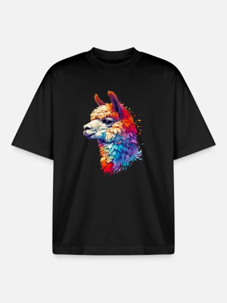 Alpaga - T-shirt unisexe boxy épais biologique Stanley/Stella - noir