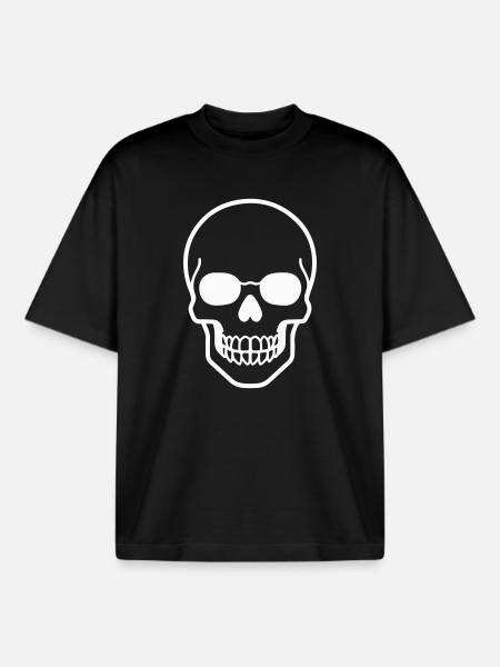 Minimalist skull design - Boxy Heavyweight Unisex Organic T-Shirt by Stanley/Stella - black
