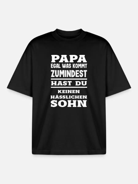 Funny Father's Day Gift Dad Beer - Boxy Heavyweight Unisex Organic T-Shirt by Stanley/Stella - black