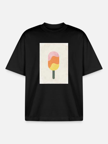 Glaces - T-shirt unisexe boxy épais biologique Stanley/Stella - noir