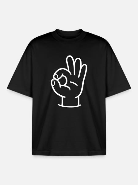 Ok main - T-shirt unisexe boxy épais biologique Stanley/Stella - noir