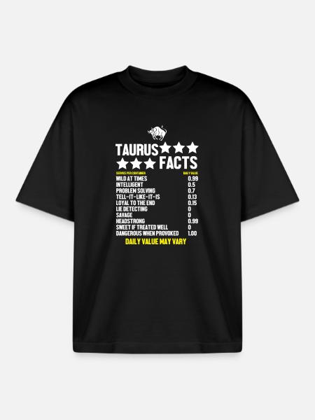 Zodiac sign Taurus - Boxy Heavyweight Unisex Organic T-Shirt by Stanley/Stella - black