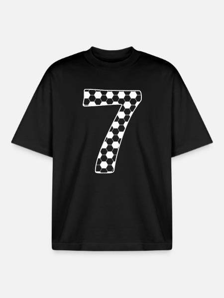 Fußball Nummer 7 – Hexagon Style - Boxy Heavyweight Unisex Organic T-Shirt von Stanley/Stella - Schwarz