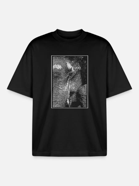 Eléphant blanc - T-shirt unisexe boxy épais biologique Stanley/Stella - noir