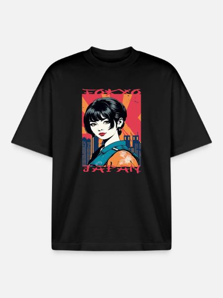 Tokyo Japan - Boxy Heavyweight Unisex Organic T-Shirt by Stanley/Stella - black