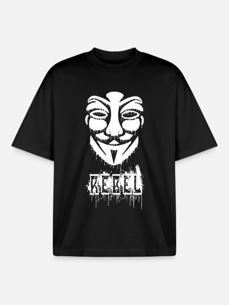 Anonymous graffiti - Boxy Heavyweight Unisex Organic T-Shirt by Stanley/Stella - black