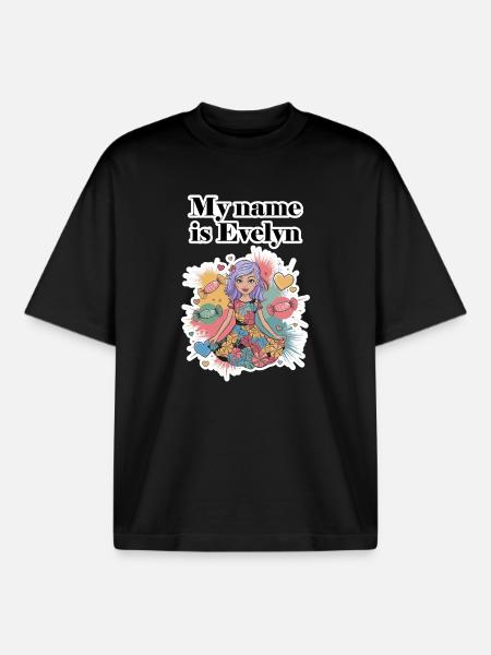 My name is Evelyn 2026 - Boxy Heavyweight Unisex Organic T-Shirt by Stanley/Stella - black