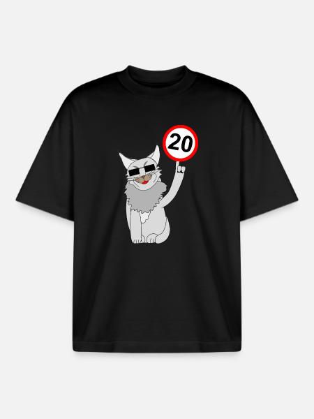 Birthday 20 - Boxy Heavyweight Unisex Organic T-Shirt by Stanley/Stella - black