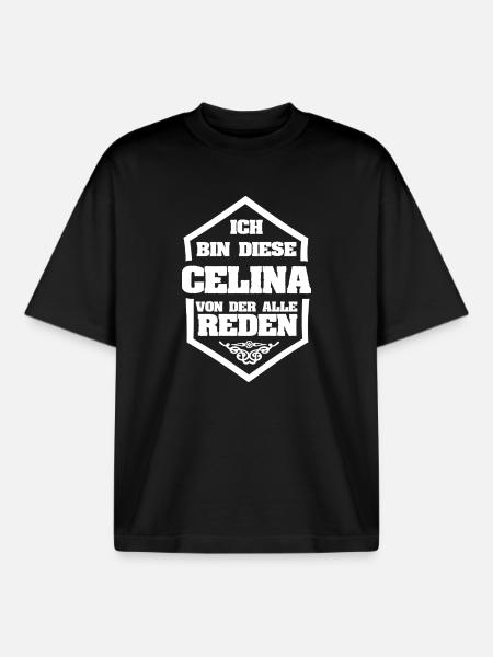 Celina as a nickname - Boxy Heavyweight Unisex Organic T-Shirt by Stanley/Stella - black