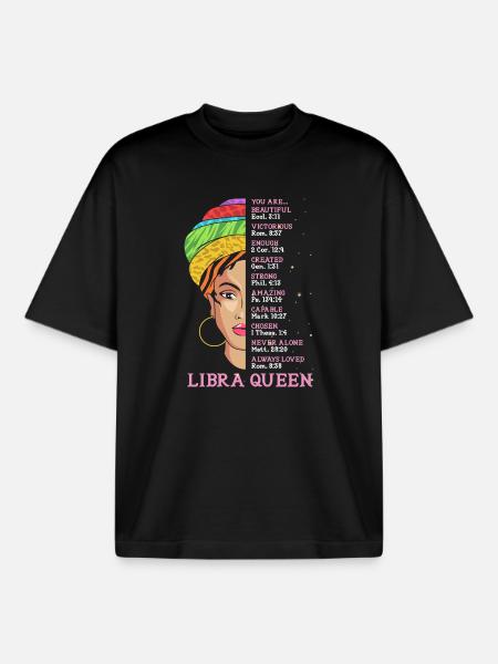 Zodiac sign Libra - Boxy Heavyweight Unisex Organic T-Shirt by Stanley/Stella - black