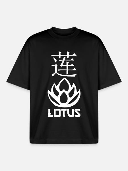 White Lotus and Asia - Boxy Heavyweight Unisex Organic T-Shirt by Stanley/Stella - black