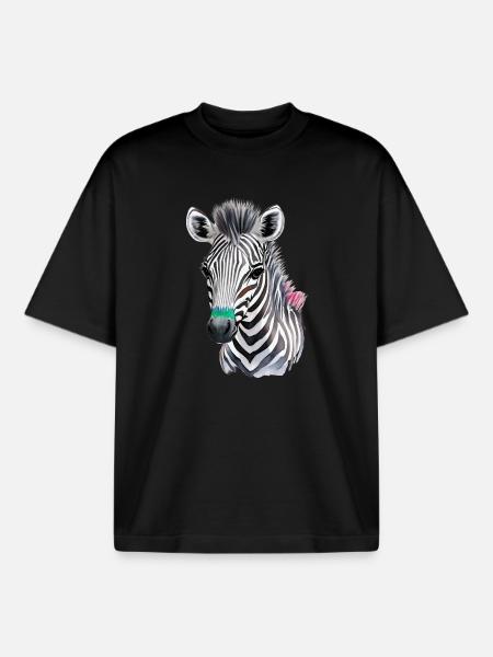 Zeba foals - Boxy Heavyweight Unisex Organic T-Shirt by Stanley/Stella - black