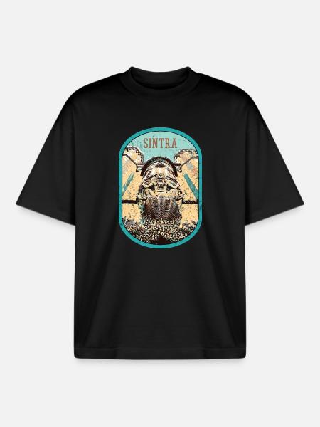 Illustration Indgang Pena Palace, Sintra, Portugal - Stanley/Stella unisex boxy heavyweight T-shirt økologisk - sort