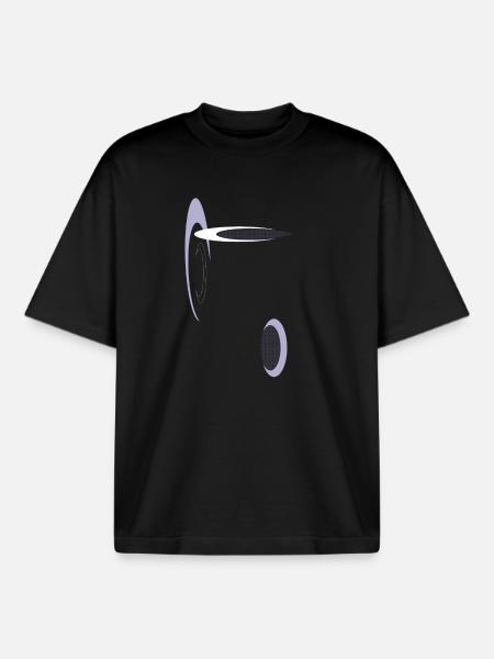 Abstract geometry in purple - Boxy Heavyweight Unisex Organic T-Shirt by Stanley/Stella - black