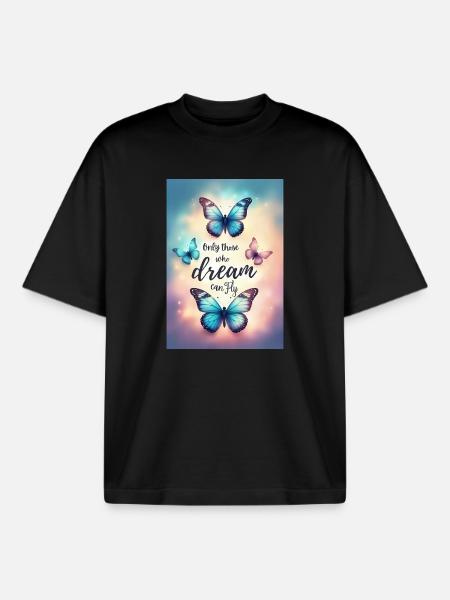 Dreaming Makes You Fly - Boxy Heavyweight Unisex Organic T-Shirt by Stanley/Stella - black