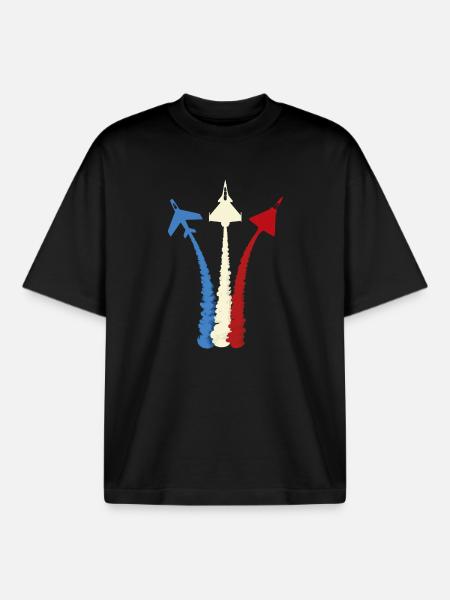 French aircraft - Boxy Heavyweight Unisex Organic T-Shirt by Stanley/Stella - black