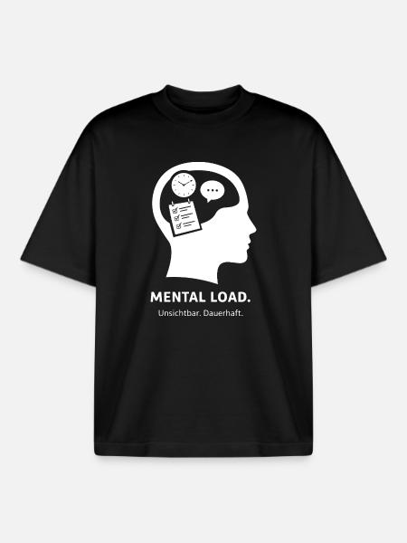 MENTAL LOAD – Unsichtbare Dauerbelastung - Boxy Heavyweight Unisex Organic T-Shirt von Stanley/Stella - Schwarz