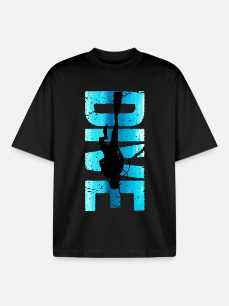 Diver Design Retro Dive Outfit Gift - Boxy Heavyweight Unisex Organic T-Shirt by Stanley/Stella - black